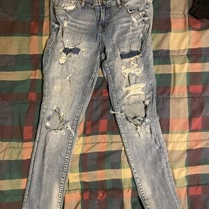 torrid Light Blue Ripped Skinny Jeans